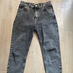 Mango Gray Mom High Rise Jeans